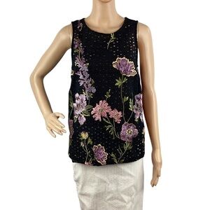 Anthropologie Meadow Rue Top Size XS Black Floral
